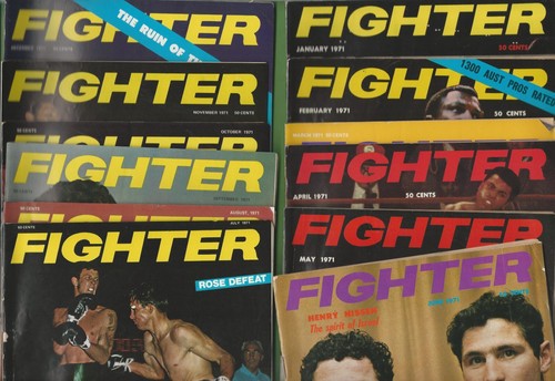 Lot - Fighter! - a box of the Australian boxing magazine, all 1970s-1980s