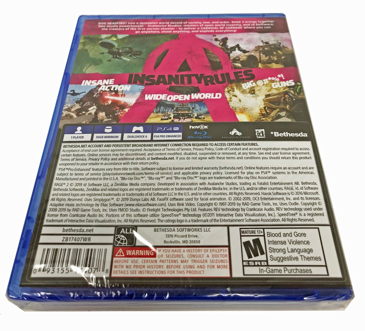 PS4 RAGE 2 Playstation 4 Bethesda New Sealed Unopened in