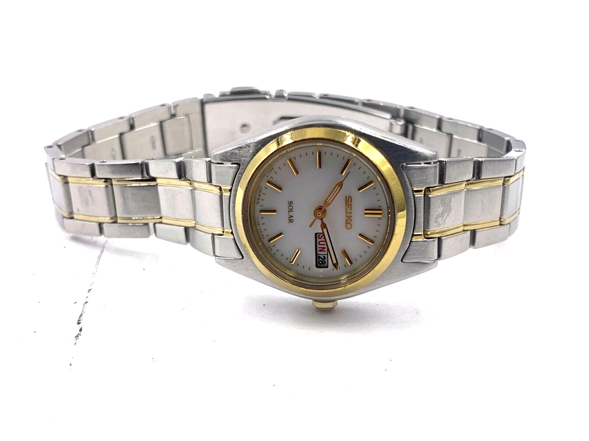 Seiko watch Solar Women's V138-0AA0 Solar Tone Day/Date