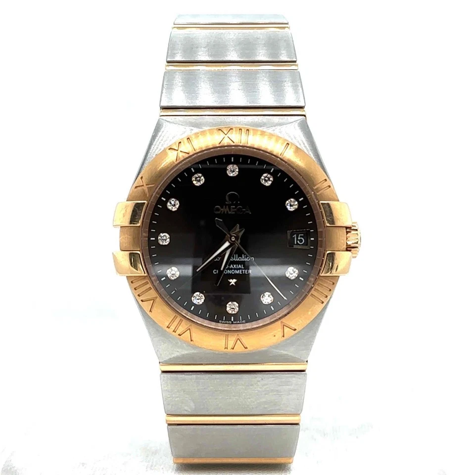 Omega Constellation Automatic 35mm 18kRose/Steel DiamondDial 123.20.35.20.63.001