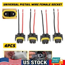 For Head Light Low Beam Bulb Plug 4PCS Wire Pigtail Female S H11 H9 Harness Y
