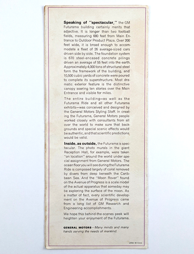 Futurama Brochure General Motors New York Worlds Fair 1964 - Picture 4 of 4
