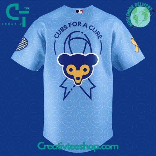 Chicago Cub “For A Cure” Gameday Special Baseball Jersey - Picture 3 of 4
