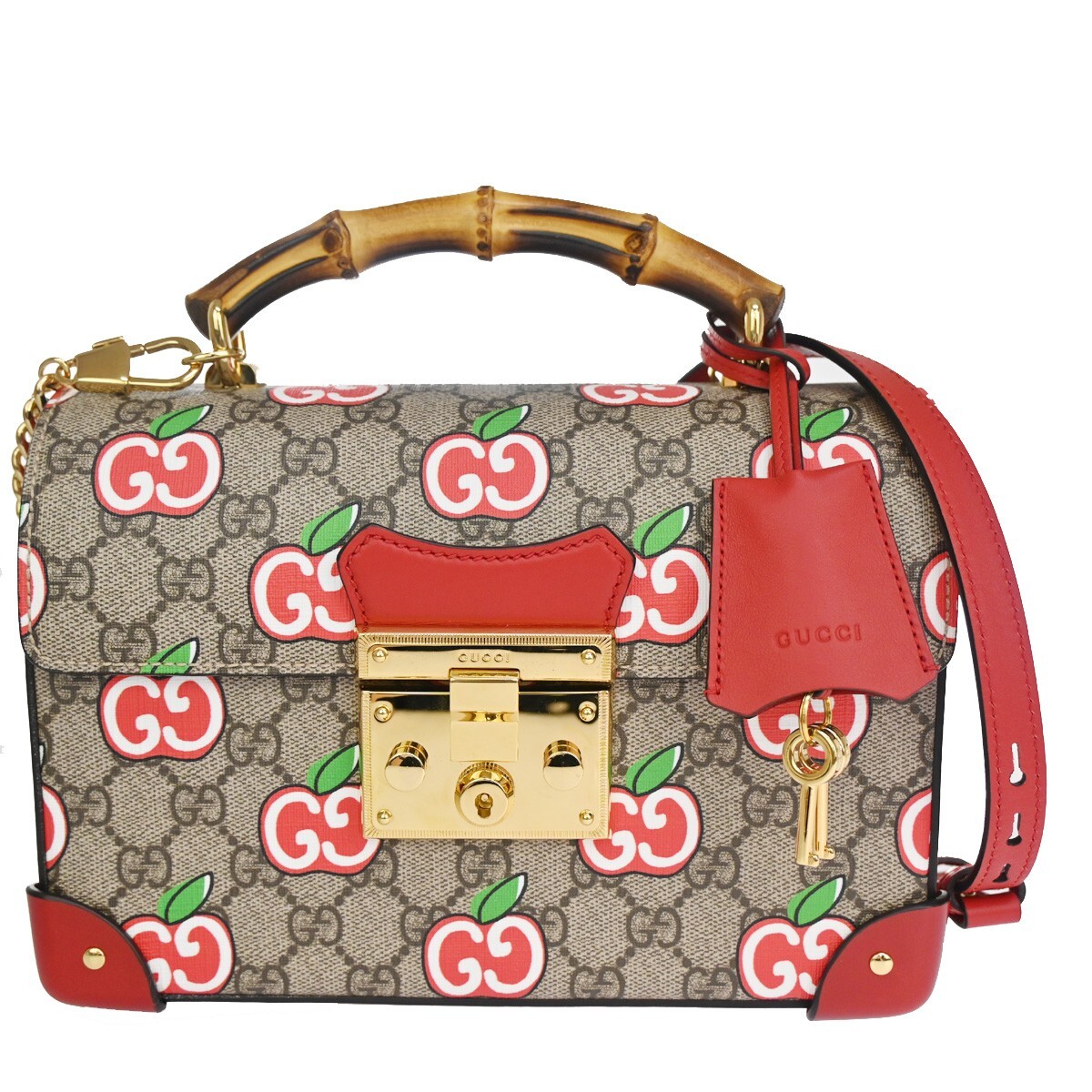 GUCCI Apple Small Bamboo 2Way Chain Shoulder Hand Bag GUCCI Apple Small Bamboo 2Way Chain Shoulder Hand Bag