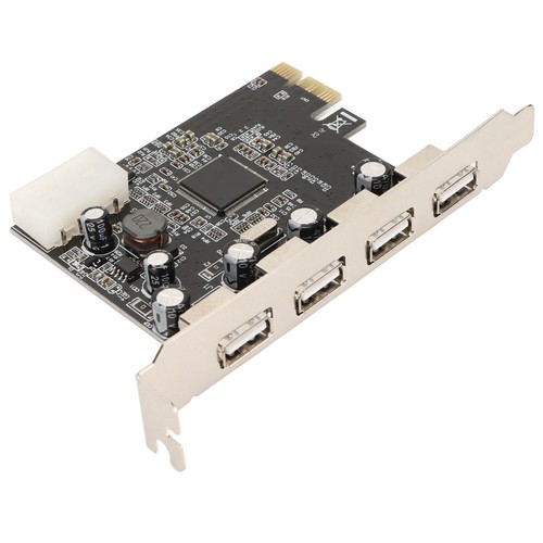 PCIe to USB2.0 Eansion Card 4 Ports 4 Pin Power 480Mb/s Easy Installation USB - Afbeelding 3 van 12