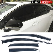 Fits 16-22 Lexus RX350 RX450h AL20 Window Visors Windshield Guard w/ Chrome Trim