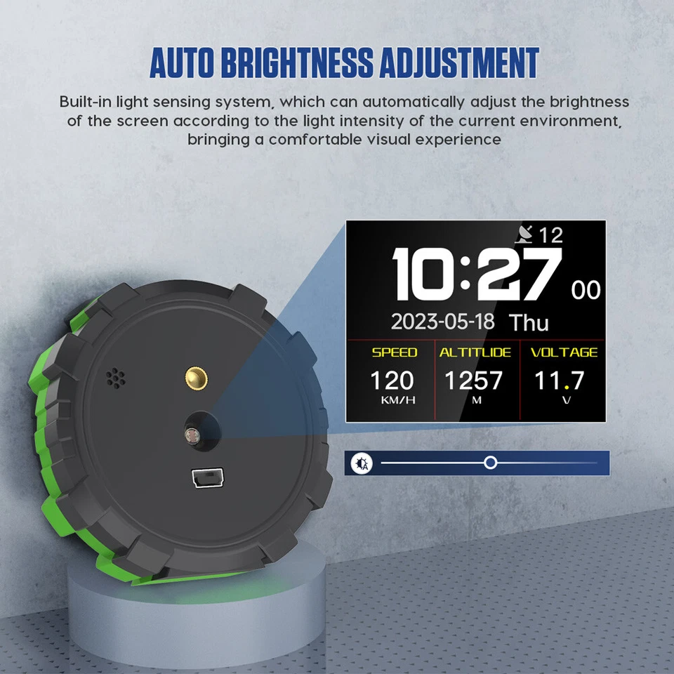 Car HUD Digital GPS Inclinometer Multifunction Speedometer Offroad Slope Meter - Image 2 of 4