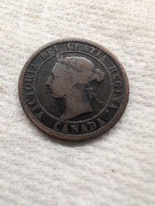 1887 Canada Large Cent, Bronze, Queen  Victoria, VG Condition