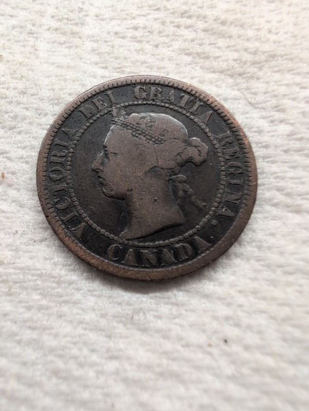 1887 Canada Large Cent, Bronze, Queen  Victoria, VG Condition
