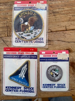Vintage lot of 3 APOLLO Space Program Mission Souvenir PATCH NASA Badge