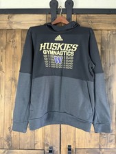 Adidas UW Washington Huskies Gymnastics Men’s L Black Hoodie