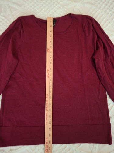 Maglione donna Talbot's grande bordeaux lana merino manica lunga bottoni polsino - Foto 2 di 8