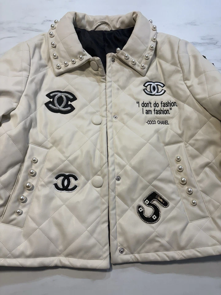 Chaqueta Chanel Mujer Hecha a Medida Crema EE. UU. Talla M Foto 2 de 4