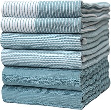 Bumble Kitchen Hand Dish Tea Towels – Bulk Set of 6 – Luxe, Soft, Durable Ri