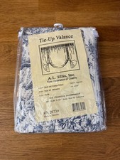 Ellis Curtain Cotton Victoria Park Toile Tie up Valance 2 Looped Ties 60" X 24"