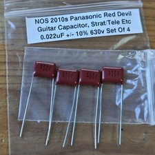 New Panasonic Red Devil Cap PET Film Capacitor 0.022uF 22nF 630v x4 Strat Tele E