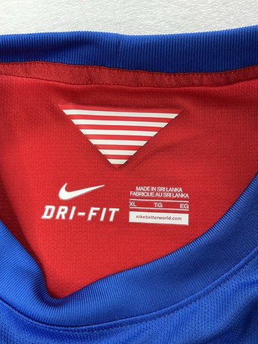 Nike Dri-Fit Hombres XL 2014 EE. UU. Fútbol Auténtico Rojo Colorblock - Imagen 10 de 12