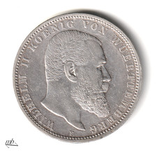 Württemberg  5 Mark 1907 F Wilhelm II   115