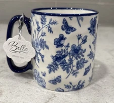 Chinoiserie BUTTERFLY Cobalt Blue White Floral by 10 Strawberry Street BELLA Mug