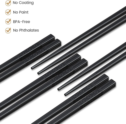 10 Pairs Fiberglass Chopsticks, Reusable Japanese Chinese Chop Sticks Dishwasher - Picture 3 of 12