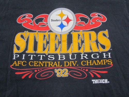 Vintage Pittsburgh Steelers T Shirt (XL) AFC Champions 1992 Single Stitch Faded - Picture 3 of 12