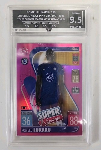 2021 Topps Match Attax Chrome Romelu Lukaku 153 Viola (034-199) GetGraded 9,5 - Foto 1 di 6