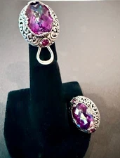 Balinese Artisan Sterling Silver and "Xanadu" Quartz  Earrings (Sarda)