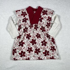 Tea Collection Dress Baby Girls 12-18 Months Red White Floral Print Long Sleeve