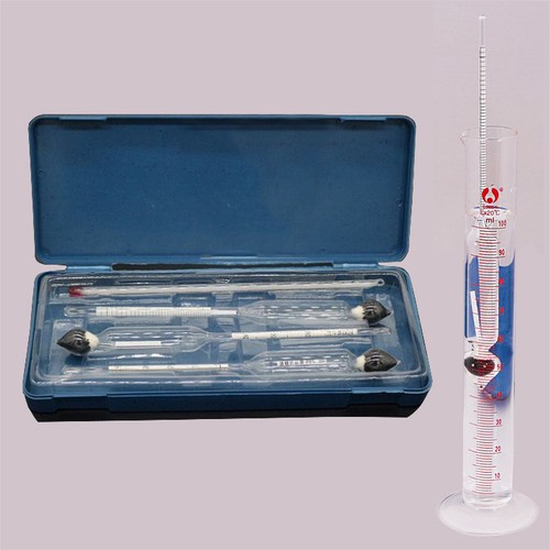 3PCS Meter+Thermometer 0-100% Hydrometer Alcohol Tester Tools Set Alcoholmeter O