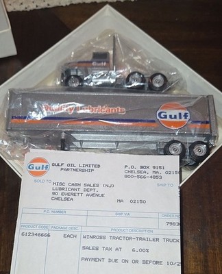 Winross Tractor-trailer Truck Gulf Oil with Original Invoice and