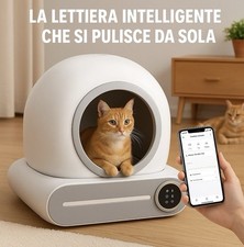 Lettiera Per Gatti Autopulente, 65L Controllo App, Automatica, Deodorizzazione