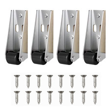Rigid Casters Wheels Set of 4, Vertical Horizontal Mounted Fixed Caster for Do