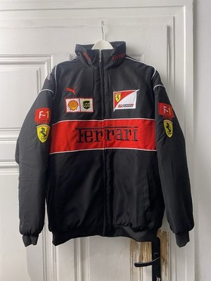 Ferrari Racing Jacke (Größe XXL) - Vintage Bomberjacke schwarz