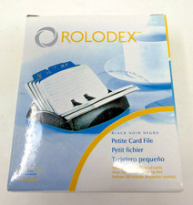 Rolodex Petite Card File W/ 125 cards - D67060 Black Noir NEW 2 1/4 X 4