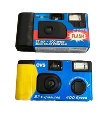 Lot of 2 CVS Photo-Star 35mm Disposable Cameras 27 Exp 400 Speed Flash