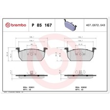 Brembo Bremsbelagsatz Bremsklötze vorne 2Q0698151E 2Q0698151G 22506102