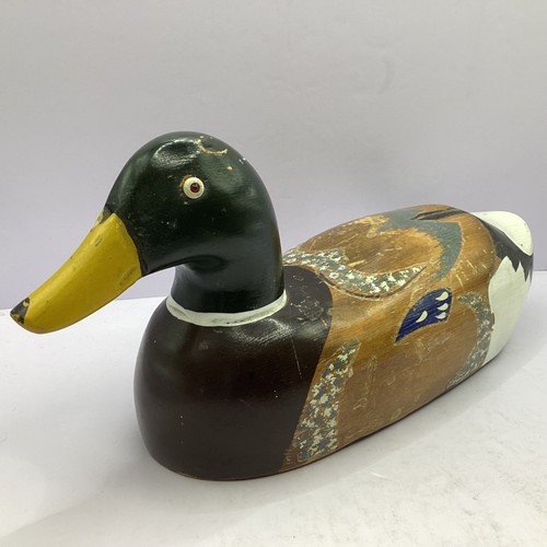1990’s Wooden Decoy Mallard Duck Telephone (Parts Only - Cord Cut) (O) S#565
