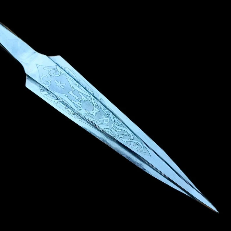 Custom Handmade Spear Head Sword D2 Steel Wood Handle Viking Outdoor Camping - Image 3 of 4