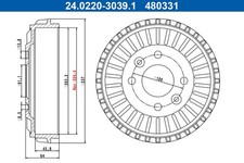 2x ATE Bremstrommel 24.0220-3039.1 für RENAULT CLIO 5 TWINGO 3 LPG B7MT SCe B7MG