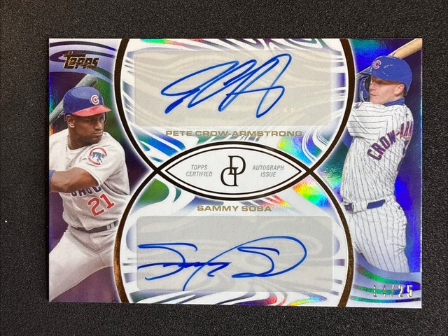 SAMMY SOSA/PETE CROW-ARMSTRONG, AUTO 11-A, 2026 DYNAMIC DUALS 14/25 blau