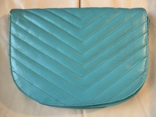 VTG 70/80s Teal Blue Purse Boho Retro    strap Broken GENUINE LEATHER India