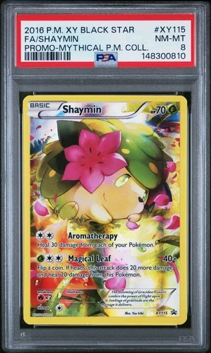 2016 POKEMON XY MYTHICAL POKEMON COLLECTION #XY115 FULL ART/SHAYMIN PSA 8