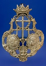 Medallón de Cofradía Española de Colección con Calvario, Corona de Cristo, Santiago