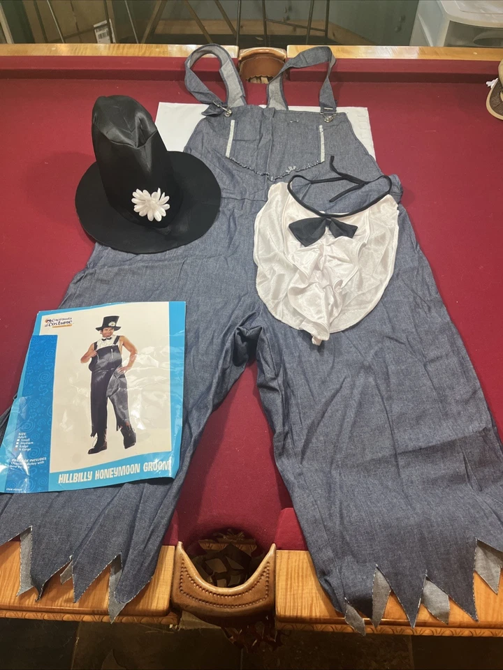 Disfraz California DIVERTIDO Hillbilly NOVIO Halloween HOMBRE’S XL Mono Esmoquin SOMBRERO Foto 4 de 4