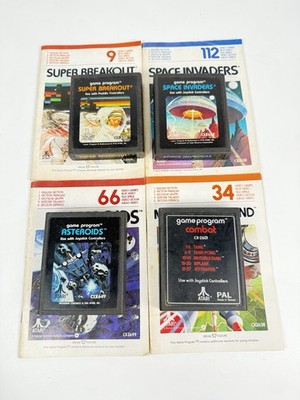 H121 Atari 2600 VCS 4 Videospiele Module mit Anleitungen Konvolut PAL Vintage H5