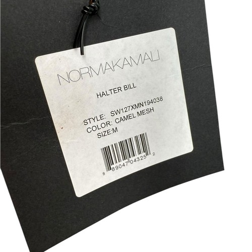 Norma Kamali Swimsuit Halter Bill in Camel Mesh Size Medium New with Tags! - Picture 3 of 7