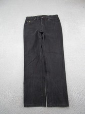 Vintage Lee Black Straight Leg Denim Jeans Mens Tag Size 33x32 Measure 32x31 