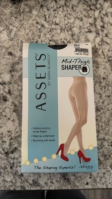 Assets by Spanx Mid-Thigh Shaper Black Women's Size 4