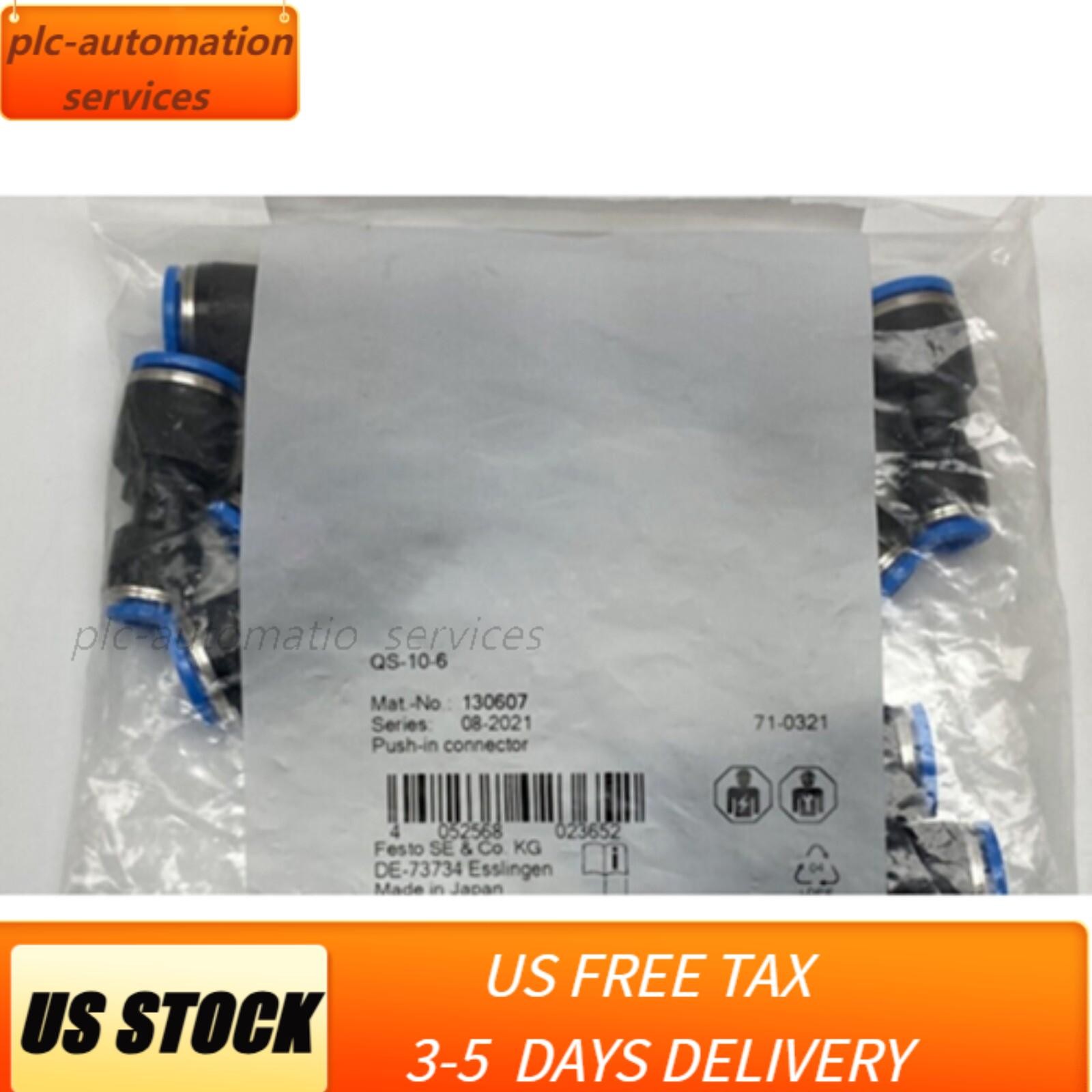 US FREE TAX 10PCS New FESTO QS-10-6 130607 Push-in Connector