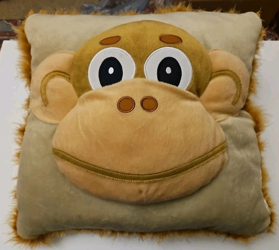 Monkey Pillow Double Sided  Face On Front Rear End And Tail On Back Brown/Tan A8 - Image 3 of 4